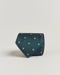  3-Fold Jacquard Silk Tie Dark Green