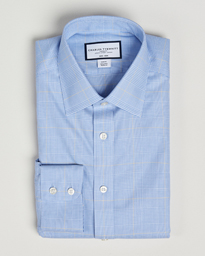  Slim Fit Non Iron Prince of Wales Shirt Blue