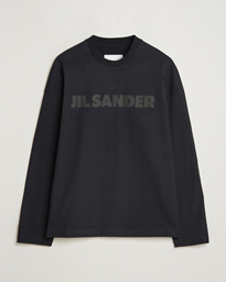  Round Collar Tonal Logo Crew Neck Black