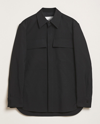  Double Pocket Gabardine Overshirt Black