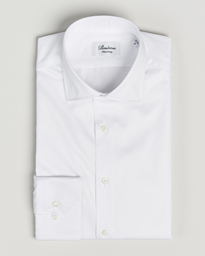  Fitted Body Cotton Twill Cut Away Shirt White