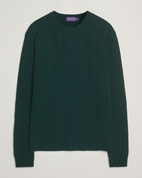  Cashmere Cable Sweater Moss Agate