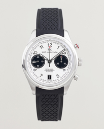  Royal Steel Chronograph 40mm Black Rubber White Dial