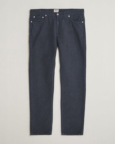 Morris James Washed Linen 5-Pocket Pants Dark Blue