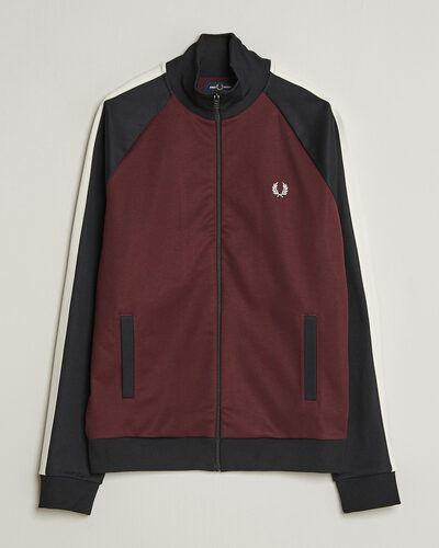 Fred Perry Contrast Sleeve Track Jacket Oxblood