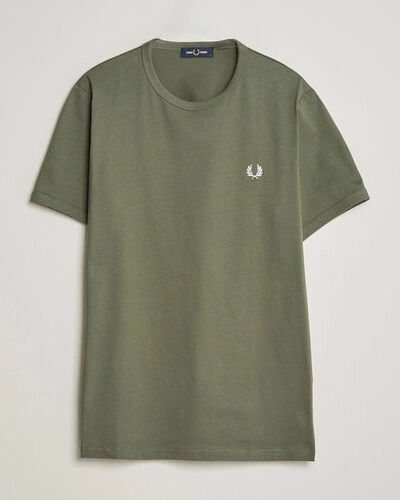 Fred Perry Ringer T-Shirt Laurel Wreath Green