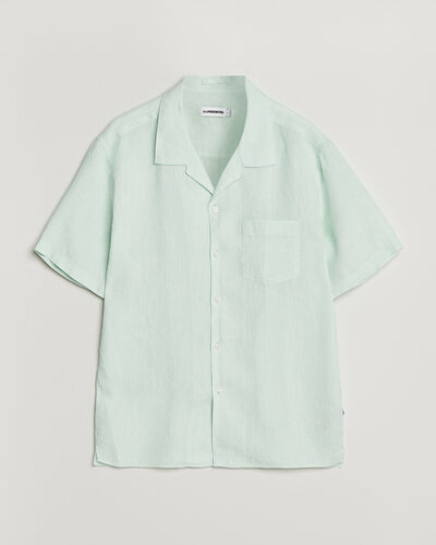 J.Lindeberg Elio Linen Short Sleeve Shirt Bay Green