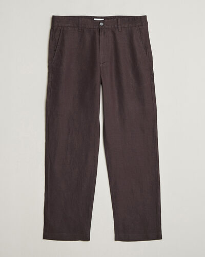 NN07 Aden Regular Fit Linen Trousers Dusky Port
