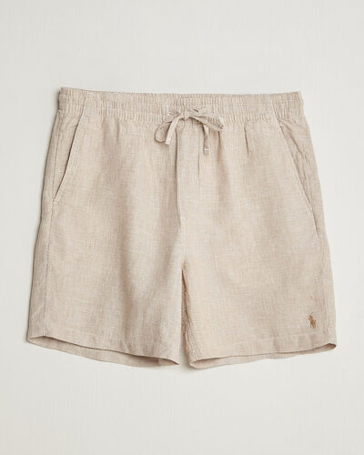 Polo Ralph Lauren Woven Linen Shorts Coastal Beige White
