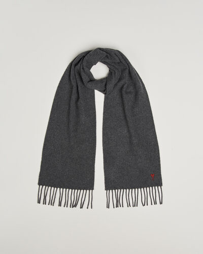 AMI Heart Logo Scarf Grey Melange