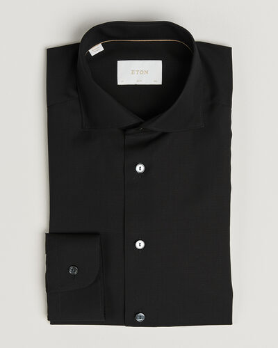 Eton Slim Fit Merino Shirt Black