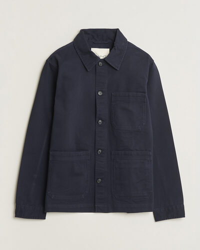 Gant Regular Fit Brushed Twill Overshirt Evening Blue
