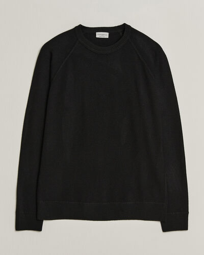 Morgano Wool/Cashmere Raglan Crew Black