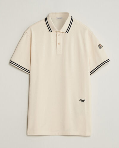 Moncler Contrast Collar Polo Off White