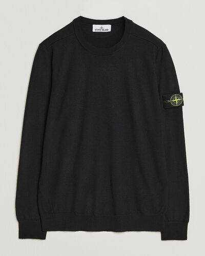 Stone Island Light Pure Wool Crew Neck Black