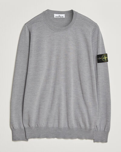 Stone Island Light Pure Wool Crew Neck Ash Grey Melange