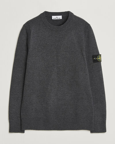 Stone Island Knitted Lambswool Crew Neck Melange Lead