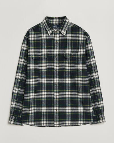 Polo Ralph Lauren Classic Fit Shaggy Flannel Shirt Navy Green