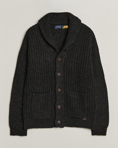 Polo Ralph Lauren Wool Blend Shawl Collar Cardigan Black Marl