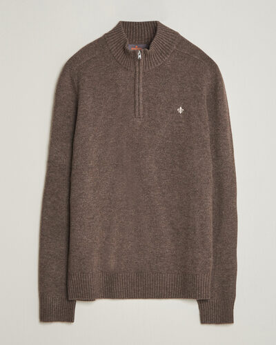 Morris Hertford Lambswool Half Zip Brown