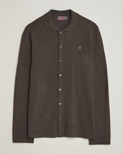 Morris Merino Shirt Cardigan Brown