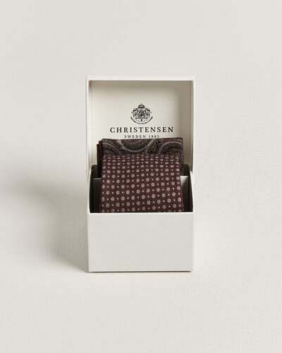 Amanda Christensen Box Set Wool 8 cm Tie And Pocket Square Wine