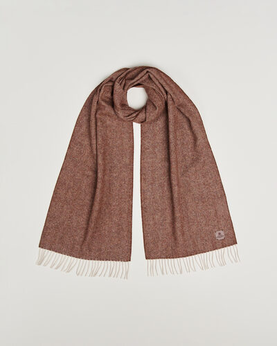 Amanda Christensen Wool Herringbone Scarf Rust
