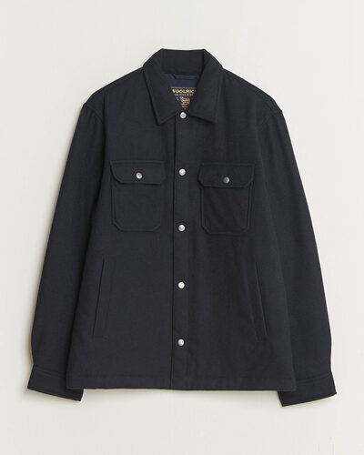 Woolrich Alaskan Wool Light Padded Shirt Jacket Melton Blue