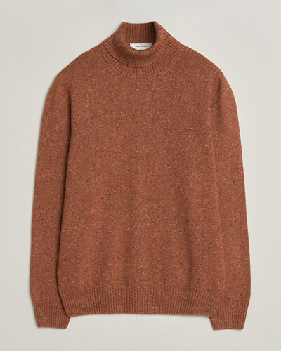 Gran Sasso Wool/Cashmere Donegal Rollneck Rust Orange