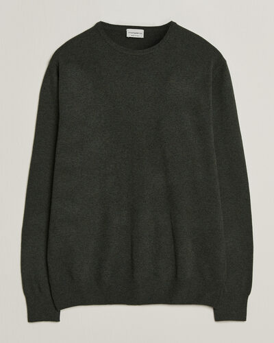 Morgano Wool/Cashmere Crewneck Dark Green
