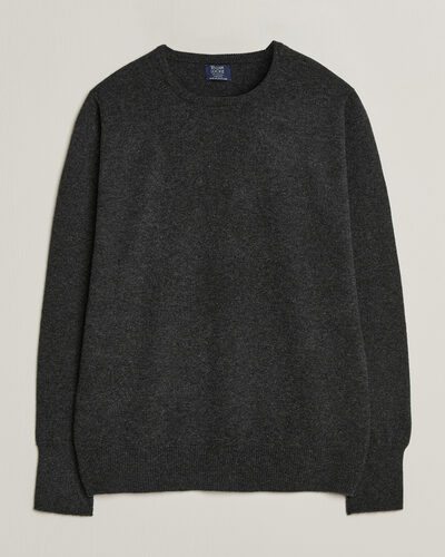 William Lockie Rob Lambswool Crewneck Charcoal