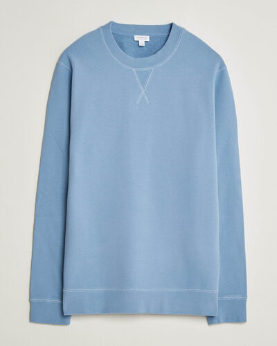 Sunspel Loopback Sweatshirt Studio Blue