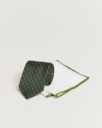  Set Tie & Pocket Square Green/White