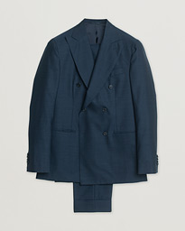 Gaiola Napoli Double Breasted Wool Suit Navy 50