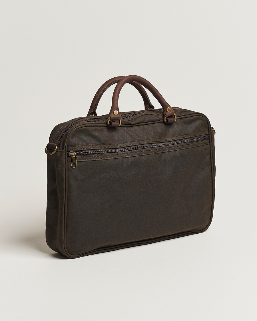 Herre | Tasker | Barbour Lifestyle | Wax Leather Briefcase Olive
