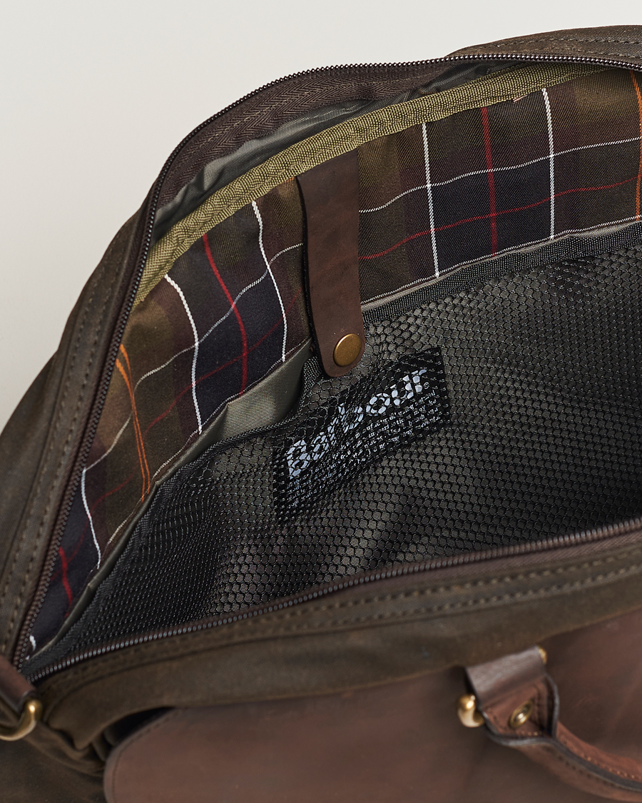 Herre | Tasker | Barbour Lifestyle | Wax Leather Briefcase Olive