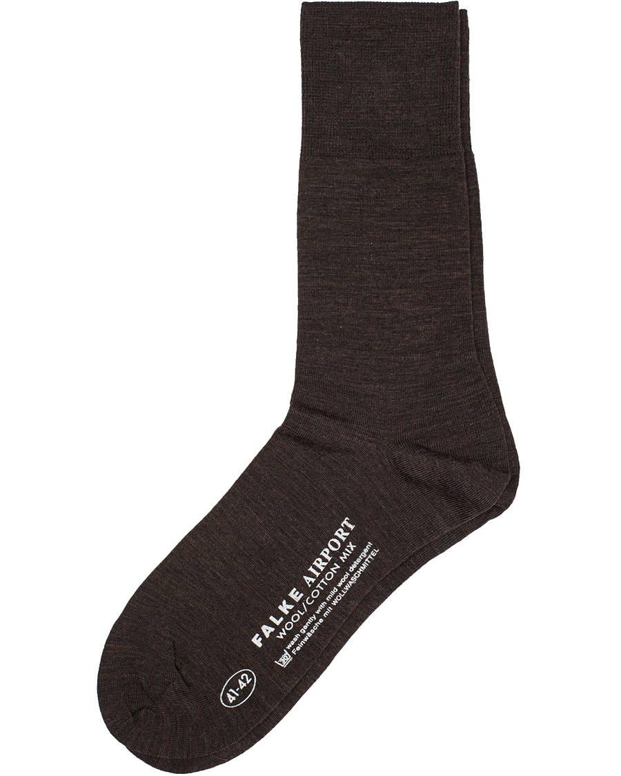 Herre | Undertøj | Falke | Airport Socks Dark Brown Melange