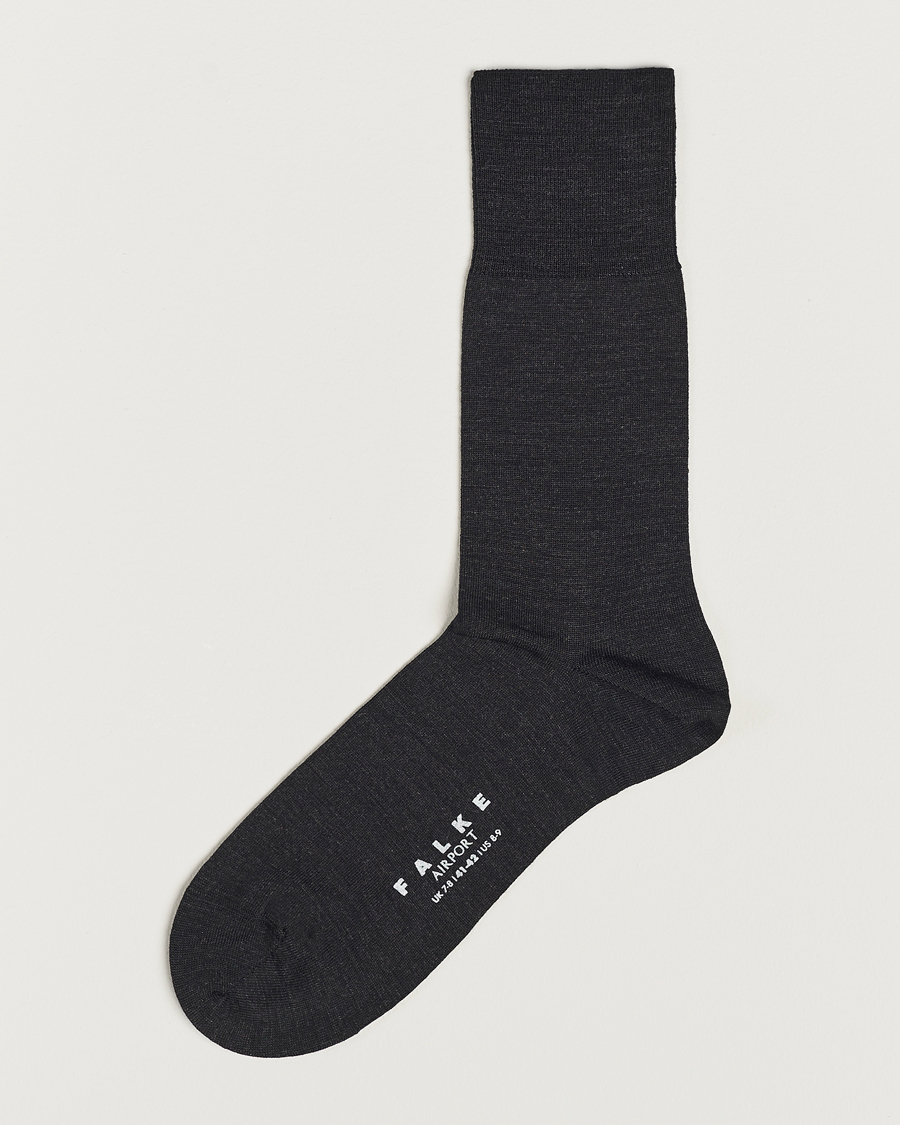 Herre | Undertøj | Falke | Airport Socks Anthracite Melange