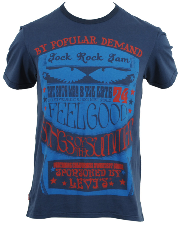 Herre | T-Shirts | Levi's | Levis Feel Good Poster Tee Alpha Blue