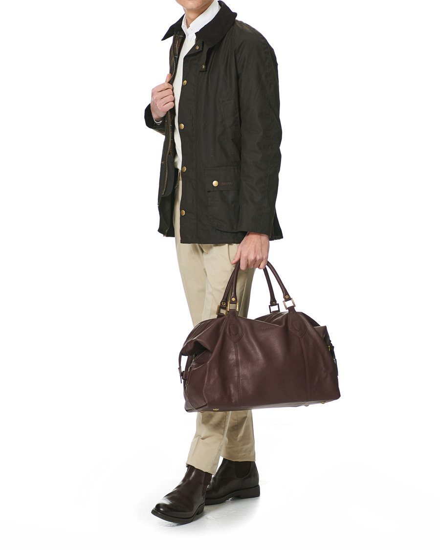 Herre | Barbour Lifestyle Leather Medium Travel Explorer Brown | Barbour Lifestyle | Leather Medium Travel Explorer Brown