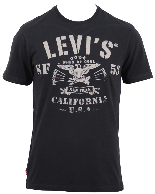Herre | T-Shirts | Levi's | Levis SS Eagle 53 Logo Tee Coal