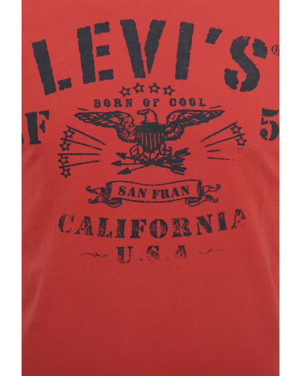 Herre | T-Shirts | Levi's | Levis SS Eagle 53 Logo Tee Sun Down Red