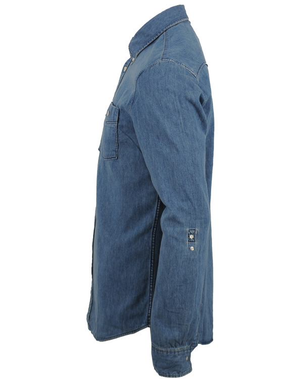 Herre | Skjorter | Levi's | Levis 2 Pocket Button Down Jeansskjorta Blue Shaed Mid