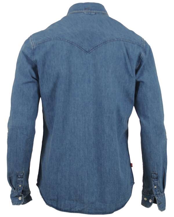 Herre | Skjorter | Levi's | Levis 2 Pocket Button Down Jeansskjorta Blue Shaed Mid