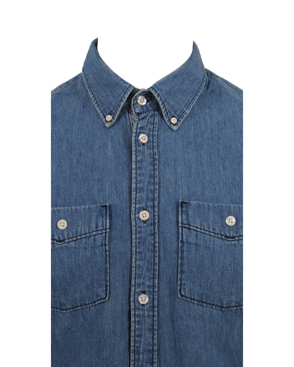 Herre | Skjorter | Levi's | Levis 2 Pocket Button Down Jeansskjorta Blue Shaed Mid