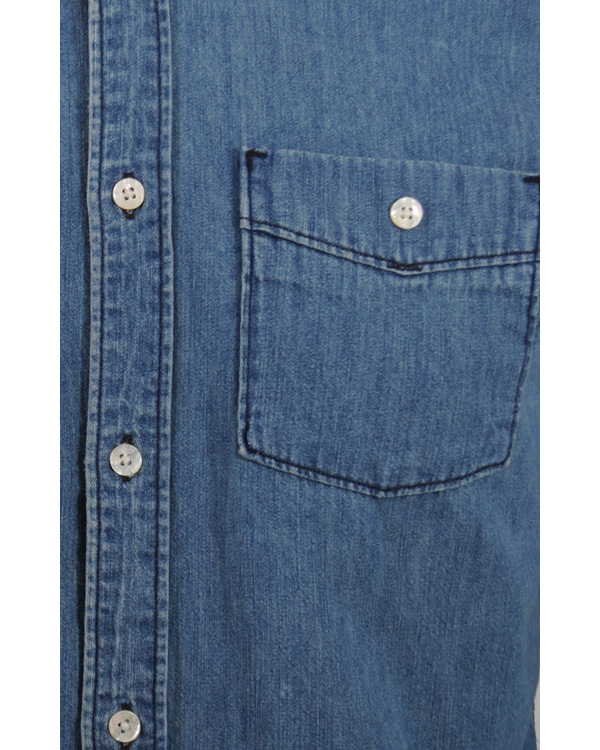 Herre | Skjorter | Levi's | Levis 2 Pocket Button Down Jeansskjorta Blue Shaed Mid