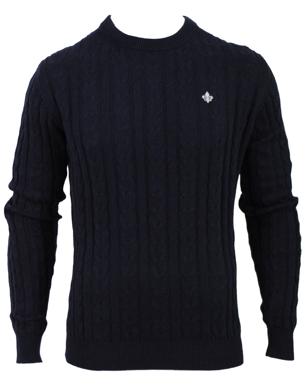 Herre | Trøjer | Morris | Biarritz Cable Pullover Navy