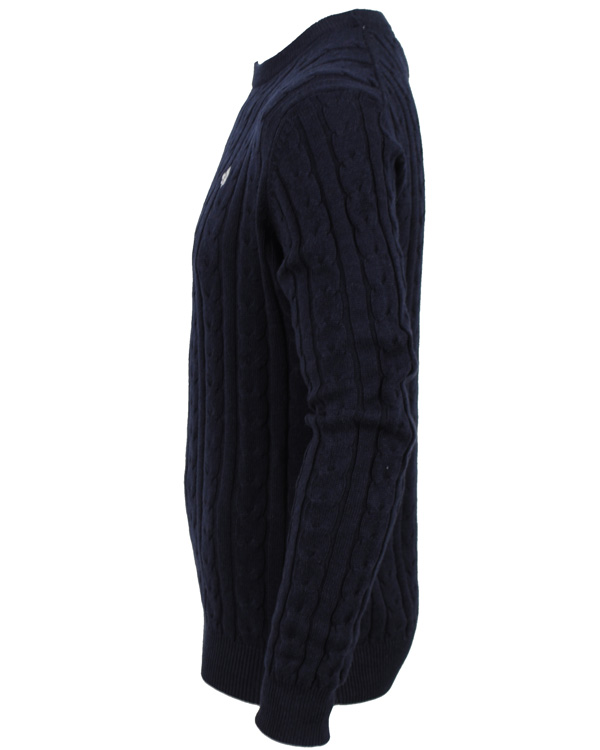 Herre | Trøjer | Morris | Biarritz Cable Pullover Navy