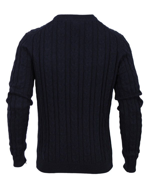 Herre | Trøjer | Morris | Biarritz Cable Pullover Navy