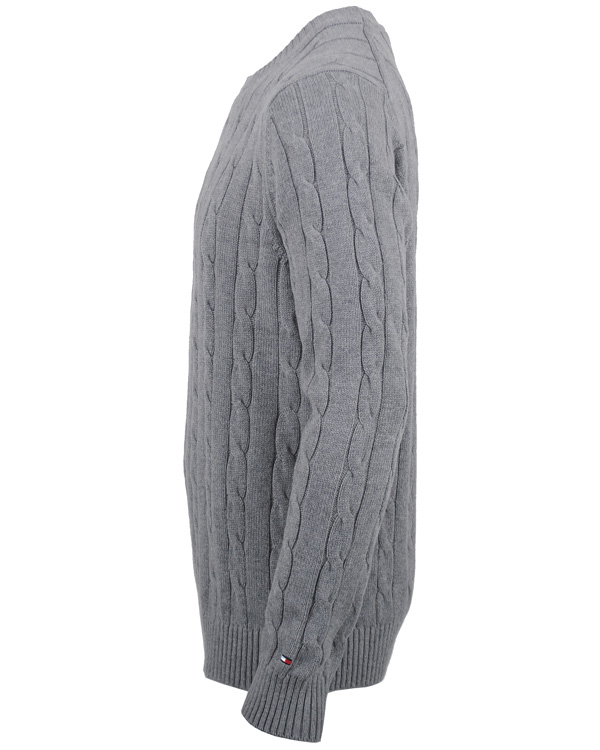 Herre | Trøjer | Tommy Hilfiger | Classic Cable C-Nk Cf Silver Fog